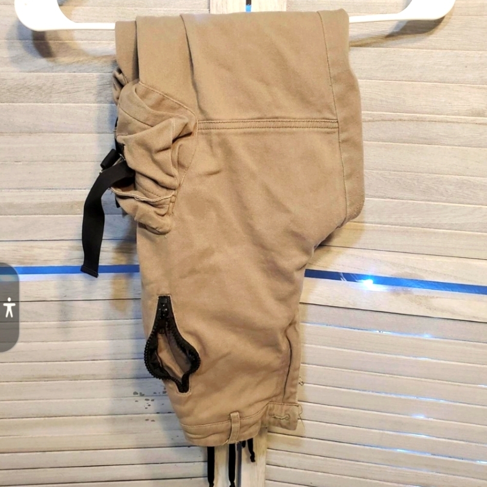 HOT & DELICIOUS Women's khaki Cargo Baggy Drawstring Legs Pants SIZE SMALL - Picture 8 of 8